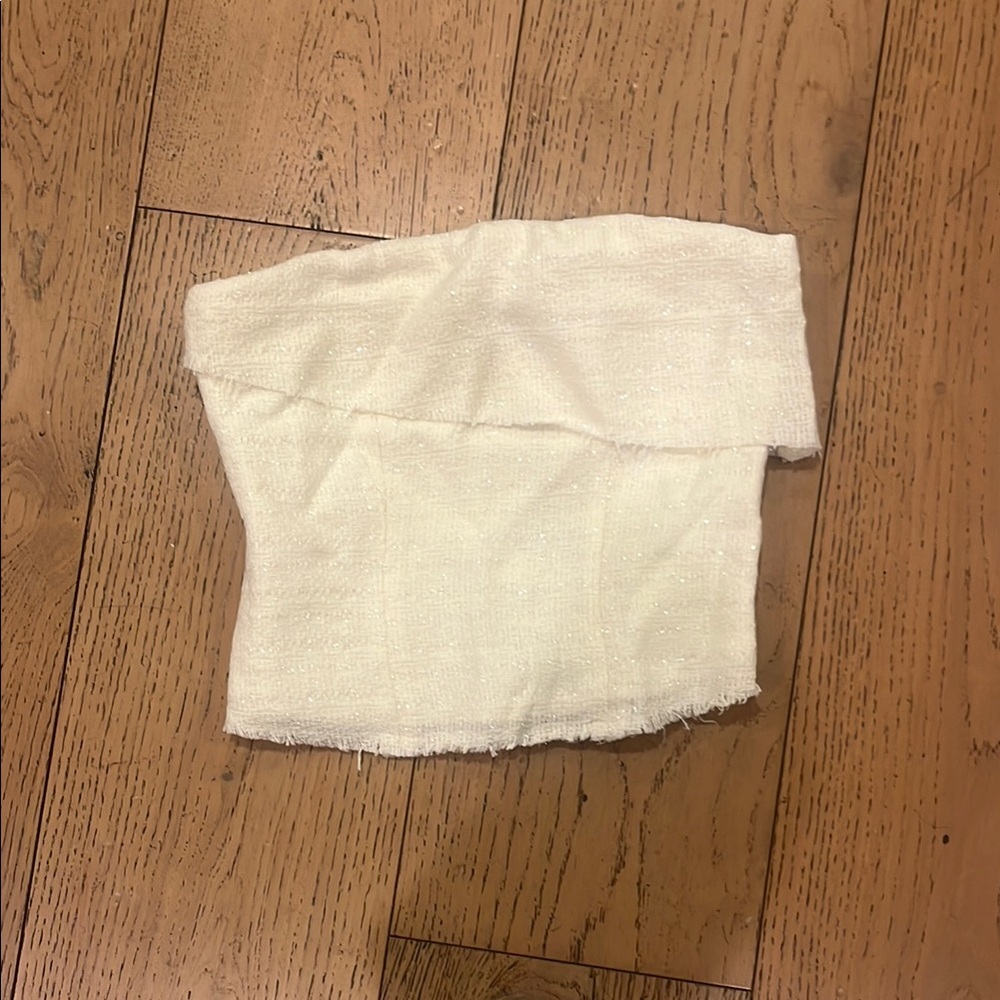 White Fox Boutique Cream Crop Top